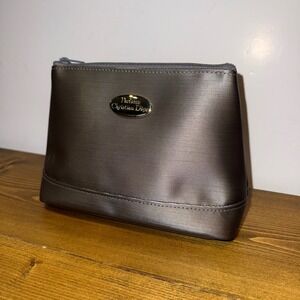 Christian Dior Parfums Cosmetic Bag Gray Vanity Toiletry Makeup Travel Pouch